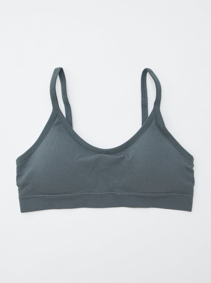 Set di 2 reggiseni sportivi a coste BLU - Kiabi