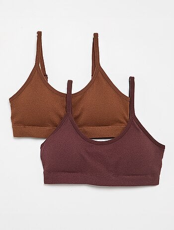 Set di 2 reggiseni sportivi a coste