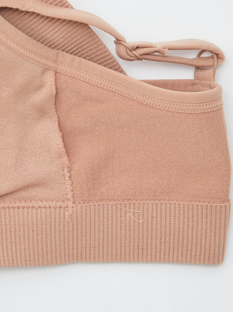 Set di 2 reggiseni sportivi a coste ROSA - Kiabi