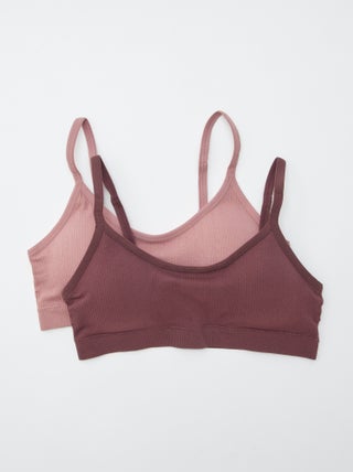 Set di 2 reggiseni sportivi a coste