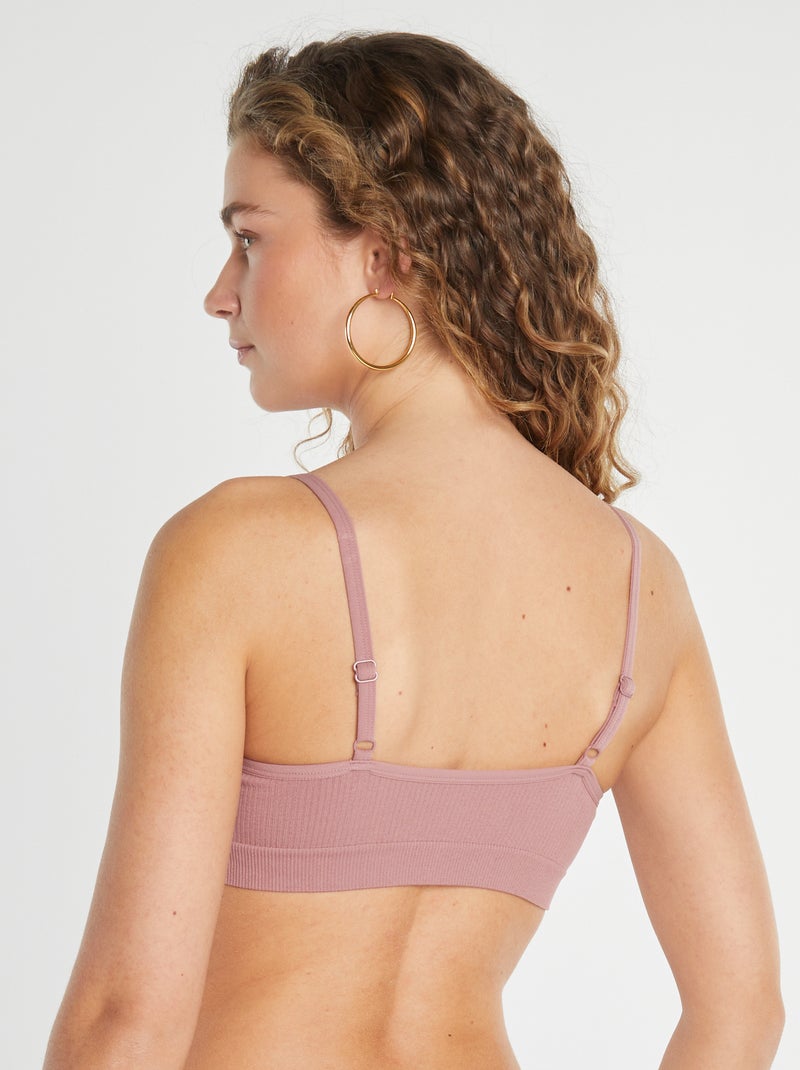 Set di 2 reggiseni sportivi a coste ROSA - Kiabi