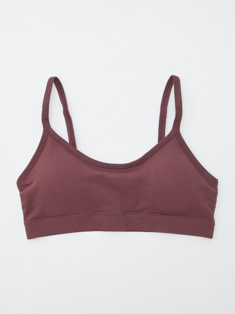 Set di 2 reggiseni sportivi a coste ROSA - Kiabi