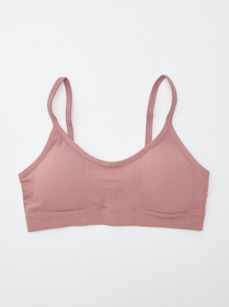 Set di 2 reggiseni sportivi a coste ROSA - Kiabi