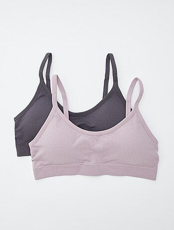 Set di 2 reggiseni sportivi a coste