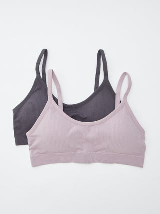 Set di 2 reggiseni sportivi a coste