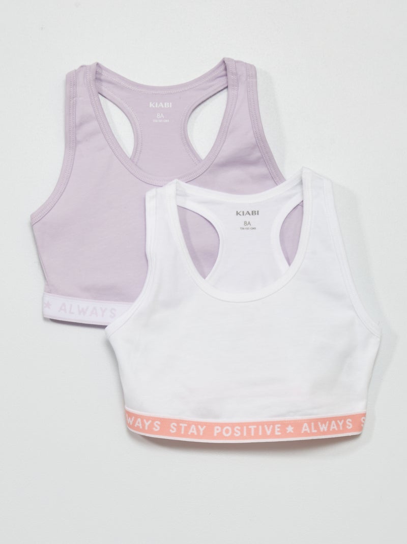 Set di 2 reggiseni sportivi BIANCO - Kiabi