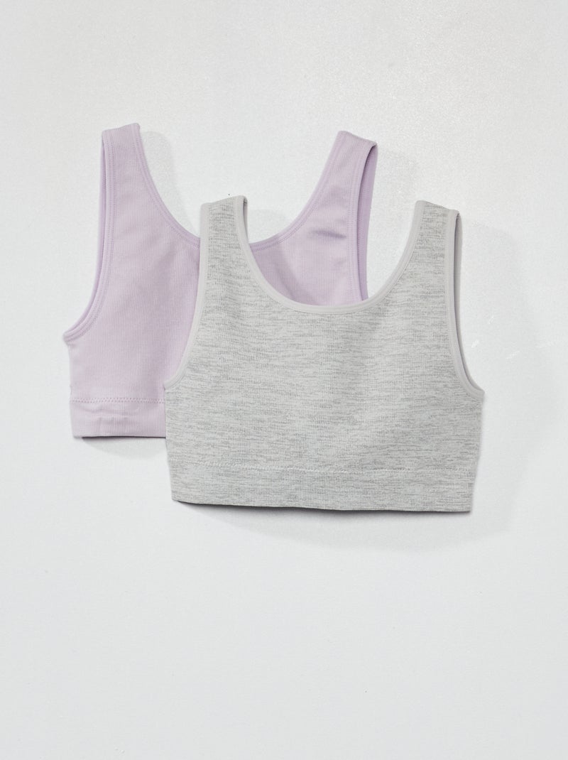 Set di 2 reggiseni sportivi GRIGIO - Kiabi