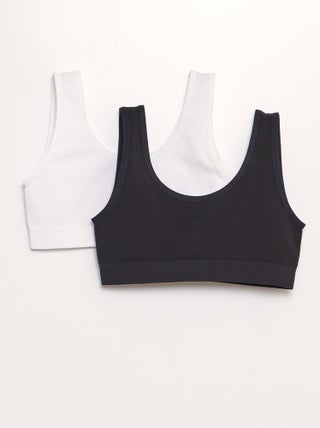 Set di 2 reggiseni sportivi in maglia a coste