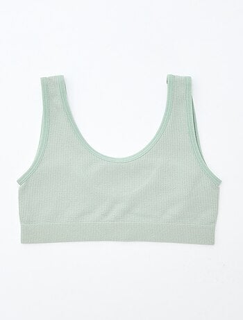 Set di 2 reggiseni sportivi in maglia a coste tinta unita