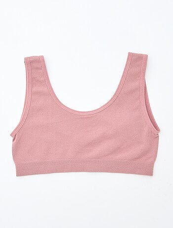 Set di 2 reggiseni sportivi in maglia a coste tinta unita