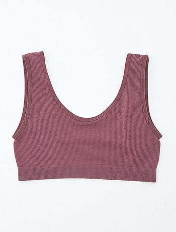 Set di 2 reggiseni sportivi in maglia a coste tinta unita