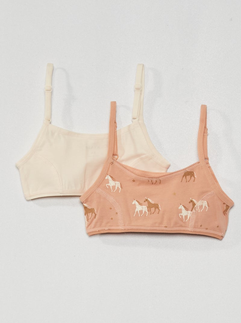 Set di 2 reggiseni sportivi in maglia stretch ROSA - Kiabi