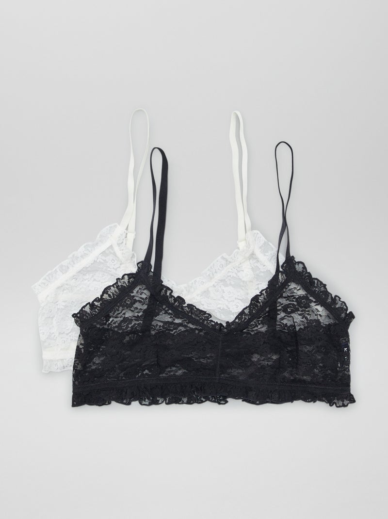 Set di 2 reggiseni sportivi in pizzo Bianco - Kiabi