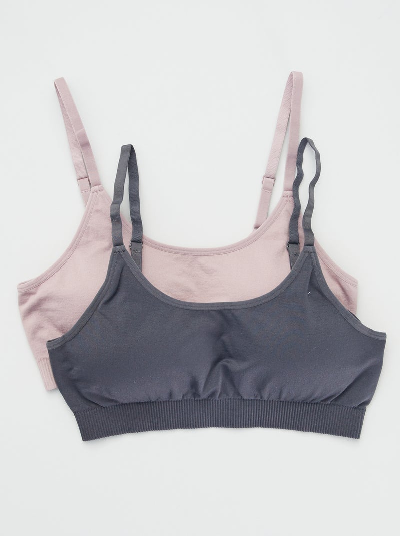 Set di 2 reggiseni sportivi rosa grigio - Kiabi