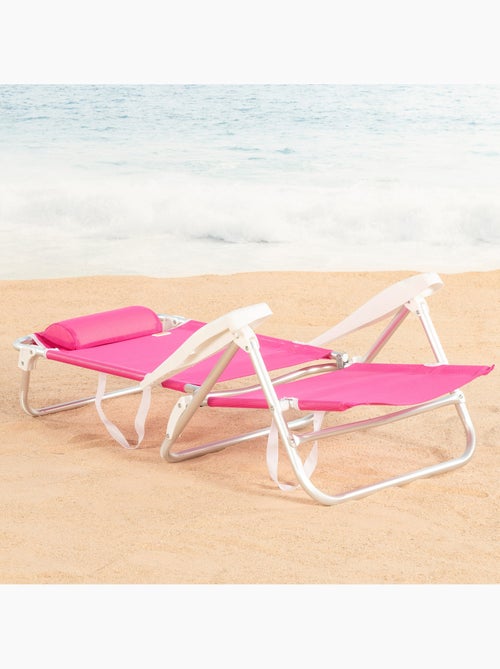 Set di 2 sedie da spiaggia basse multiposizione 47x49x82 cm fucsia - Kiabi Set di 2 sedie da spiaggia basse multiposizione 47x49x82 cm fucsia - Kiabi