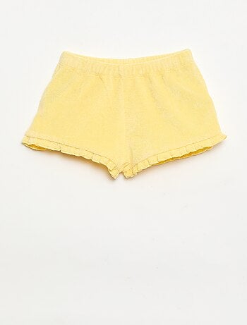 Set di 2 shorts a tinta unita con volant in spugna