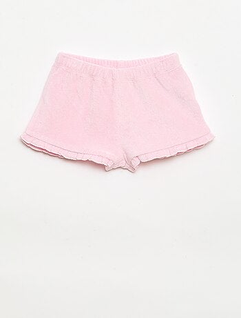 Set di 2 shorts a tinta unita con volant in spugna