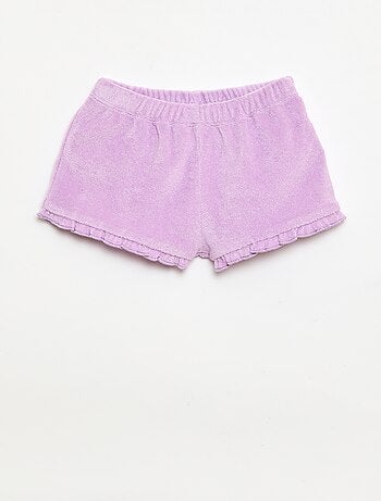 Set di 2 shorts a tinta unita con volant in spugna