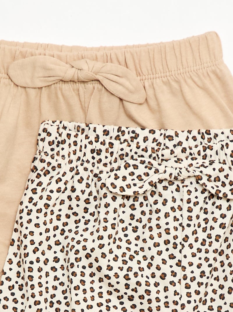Set di 2 shorts con fiocchi fantasia Beige - Kiabi