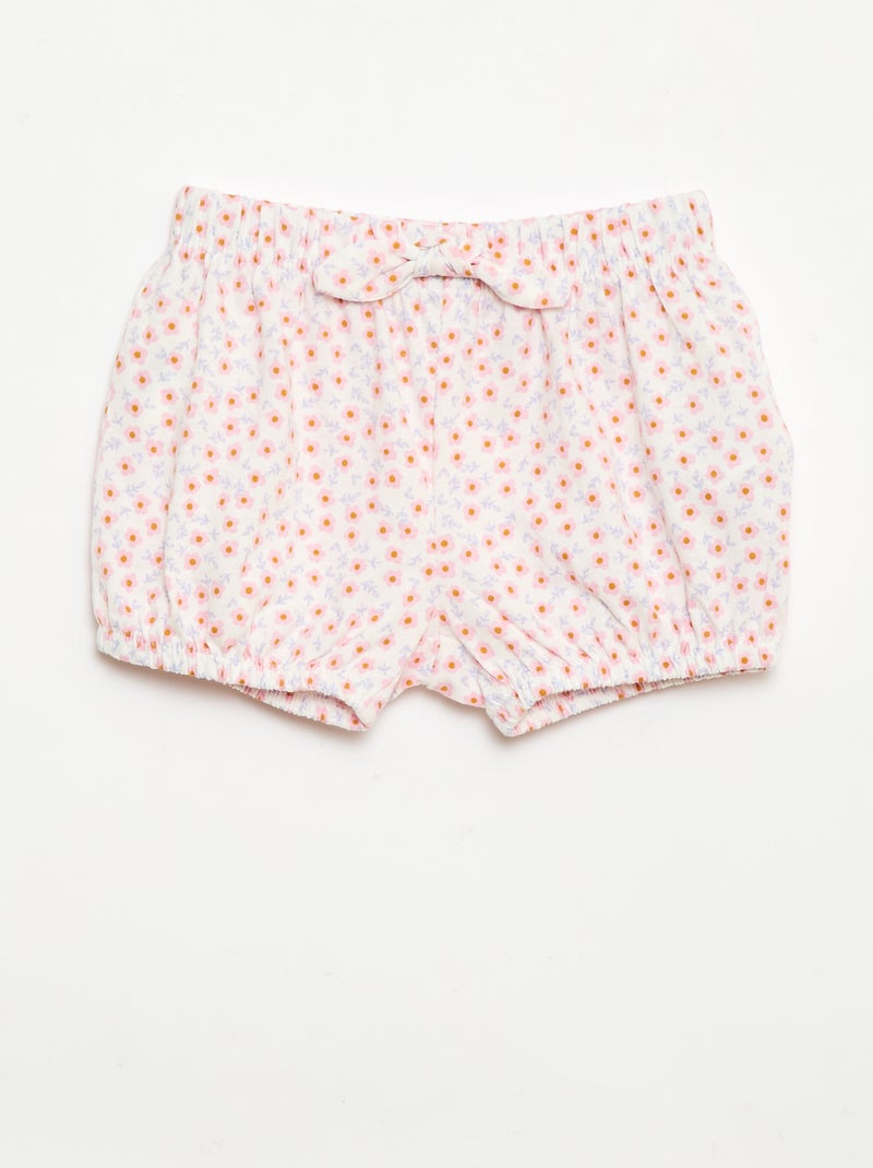 Set di 2 shorts con fiocchi fantasia Bianco - Kiabi