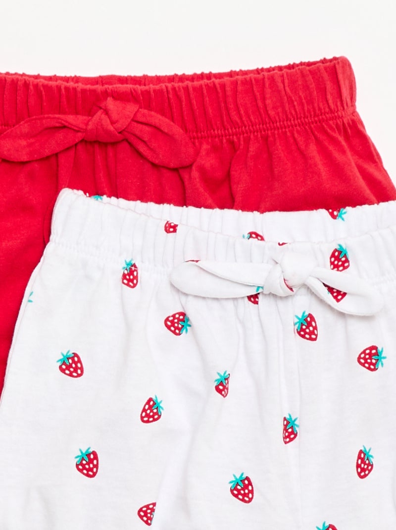 Set di 2 shorts con fiocchi fantasia Bianco - Kiabi