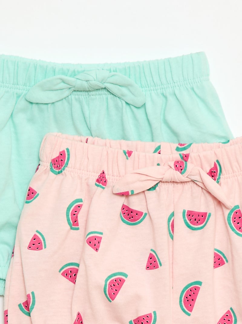 Set di 2 shorts con fiocchi fantasia Rosa - Kiabi