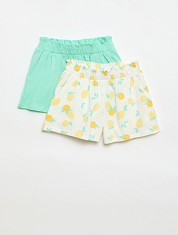 Set di 2 shorts con vita elasticizzata