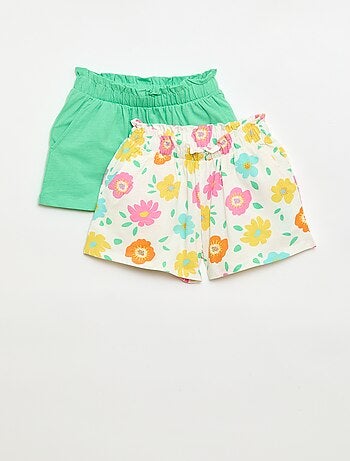 Set di 2 shorts con vita elasticizzata