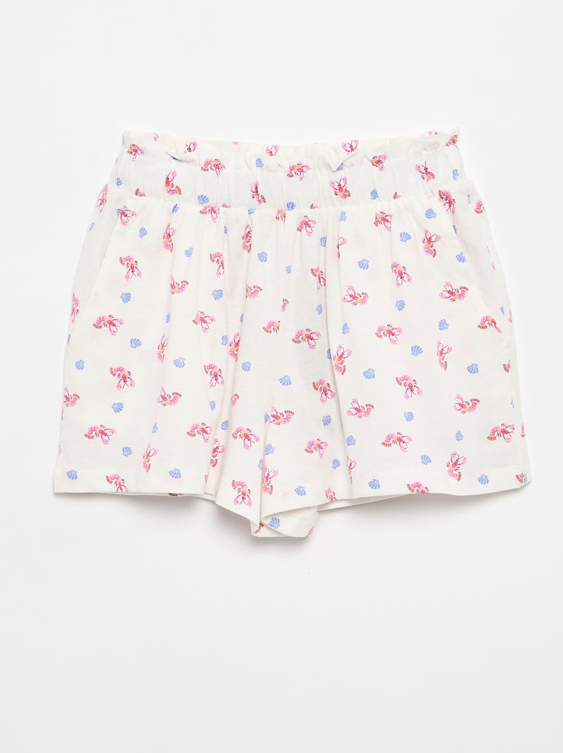 Set di 2 shorts con vita elasticizzata Bianco - Kiabi