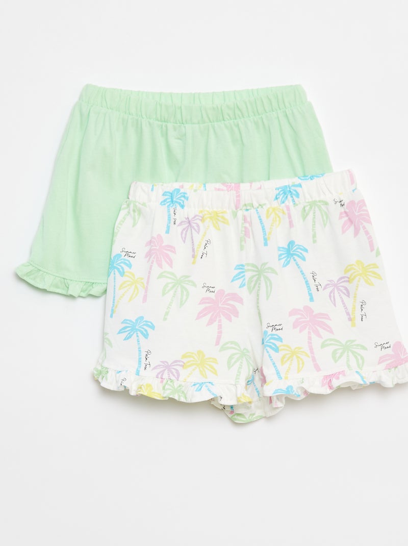 Set di 2 shorts con volant BEIGE - Kiabi