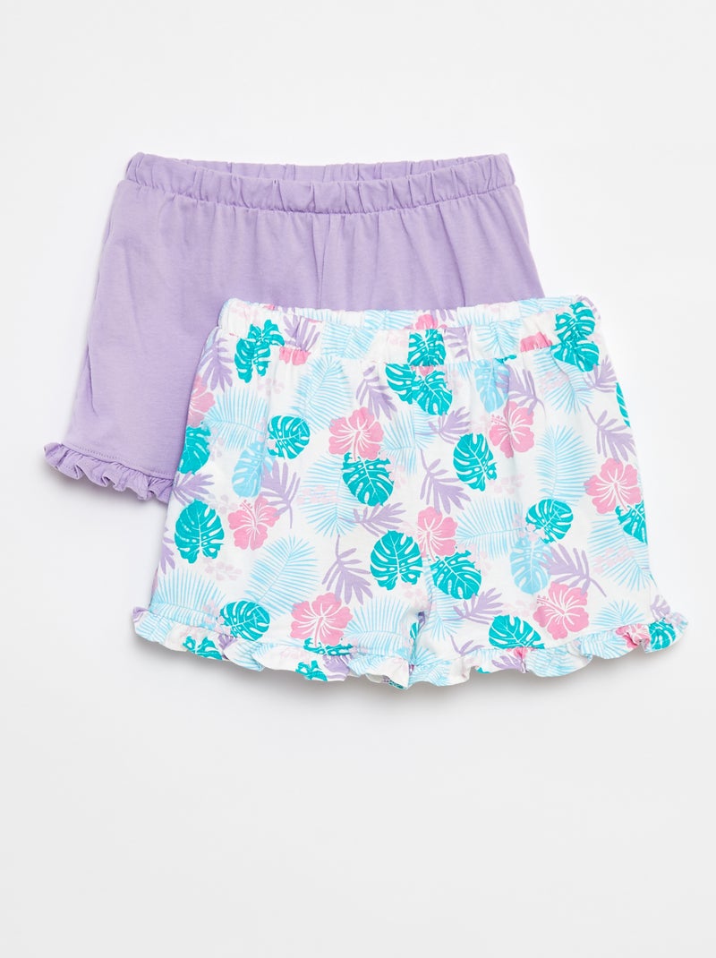 Set di 2 shorts con volant BIANCO - Kiabi