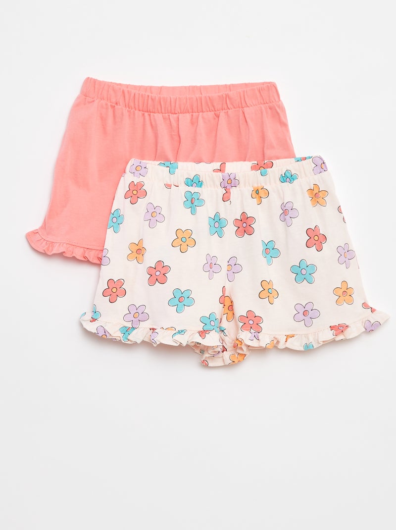 Set di 2 shorts con volant ROSA - Kiabi
