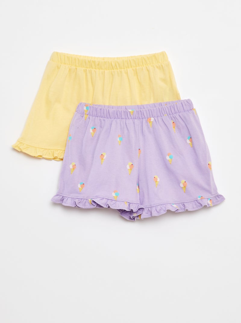 Set di 2 shorts con volant VIOLA - Kiabi