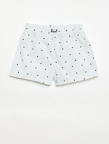 Set di 2 shorts da notte in popeline di cotone