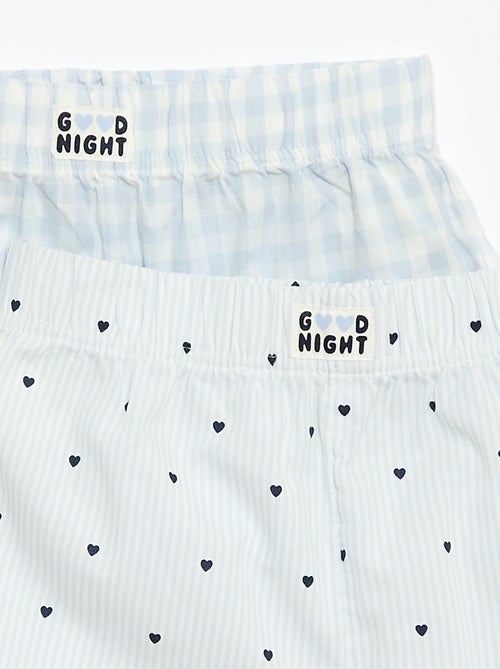 Set di 2 shorts da notte in popeline di cotone - Kiabi