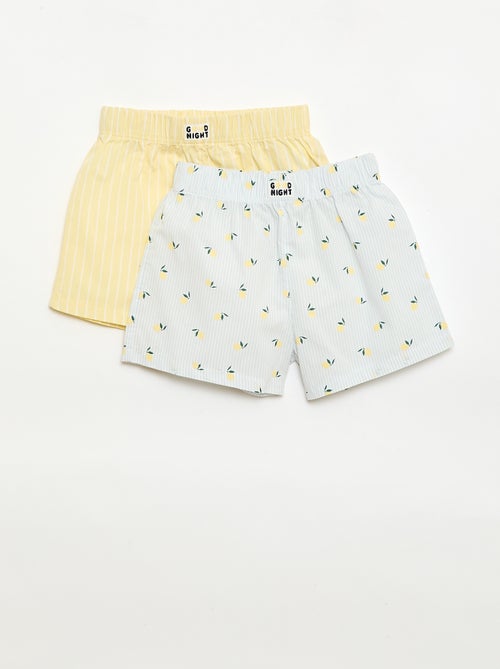 Set di 2 shorts da notte in popeline di cotone - Kiabi