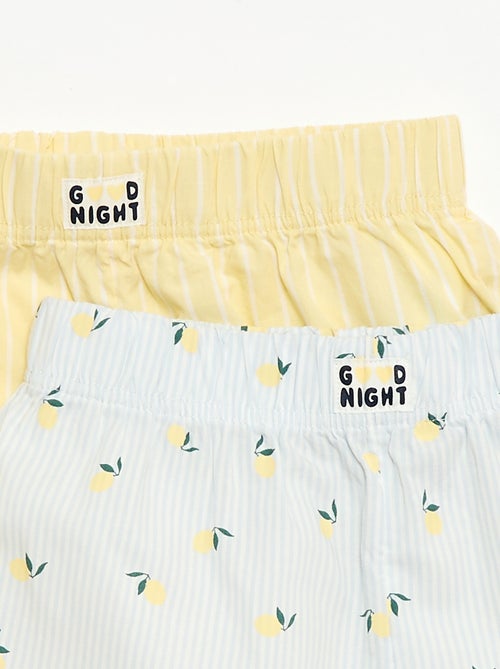 Set di 2 shorts da notte in popeline di cotone - Kiabi