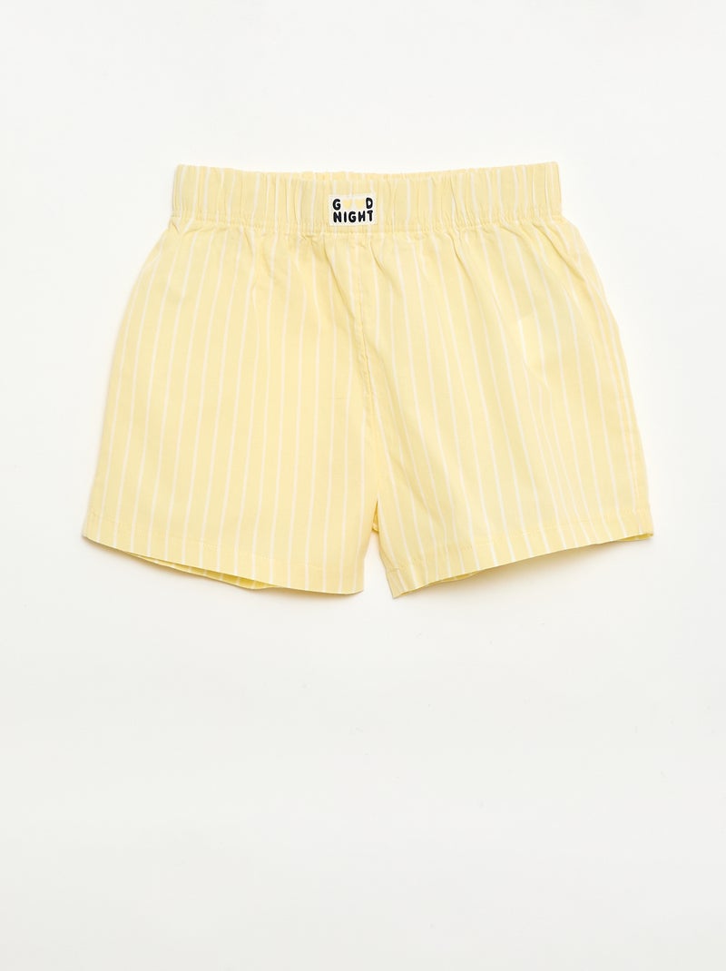 Set di 2 shorts da notte in popeline di cotone Giallo - Kiabi