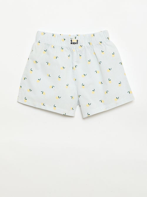 Set di 2 shorts da notte in popeline di cotone - Kiabi