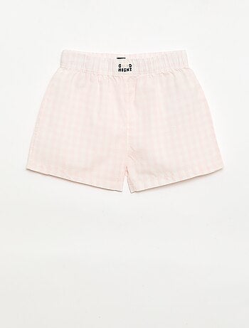Set di 2 shorts da notte in popeline di cotone