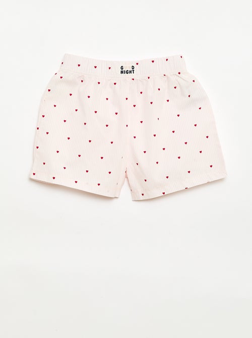 Set di 2 shorts da notte in popeline di cotone - Kiabi