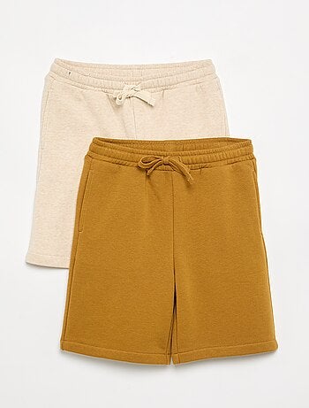 Set di 2 shorts in cotone tinta unita