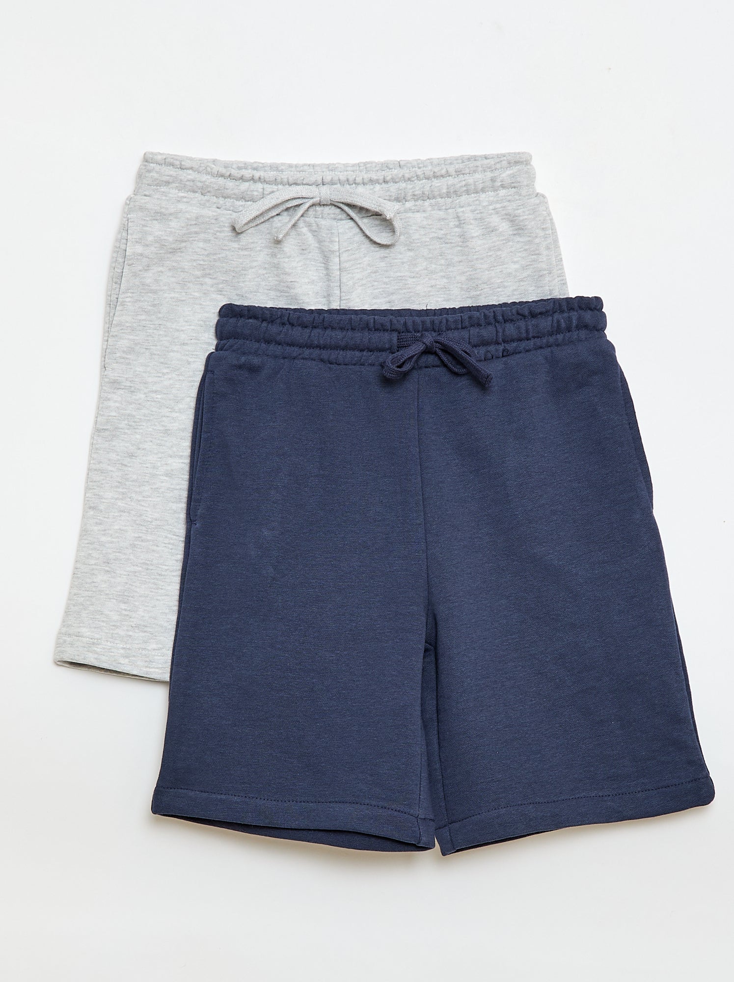 Set di 2 shorts in cotone tinta unita