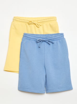 Set di 2 shorts in cotone tinta unita