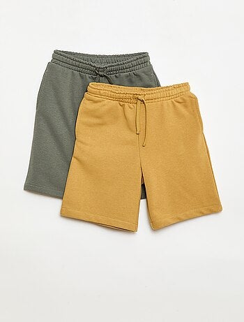 Set di 2 shorts in cotone tinta unita