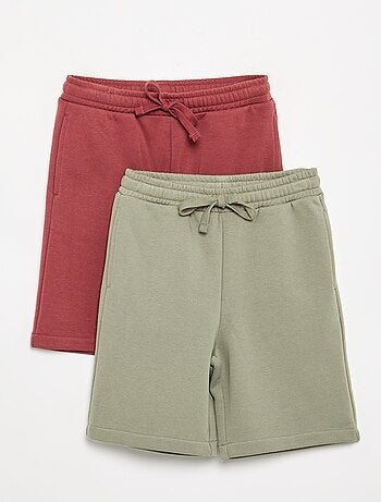 Set di 2 shorts in cotone tinta unita