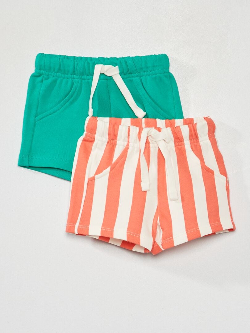 Set di 2 shorts in french terry ROSSO - Kiabi