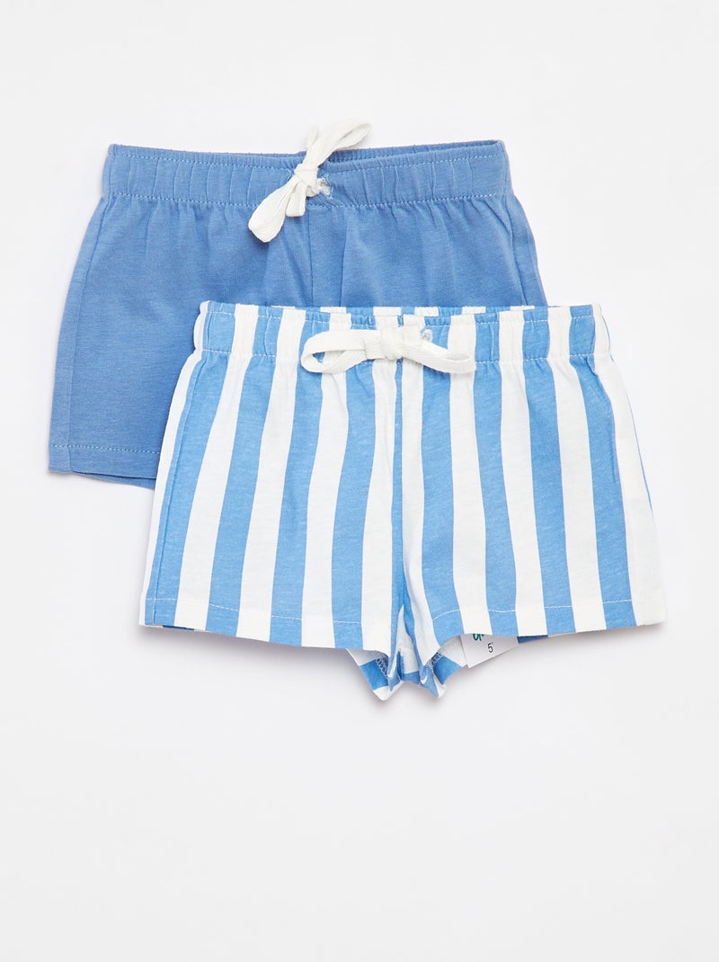 Set di 2 shorts in jersey - 2 pezzi Blu - Kiabi
