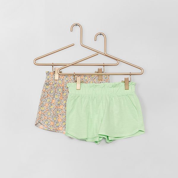 Set di 2 shorts in jersey Bambina 3-12 anni - ARANCIONE - Kiabi - 6,00€
