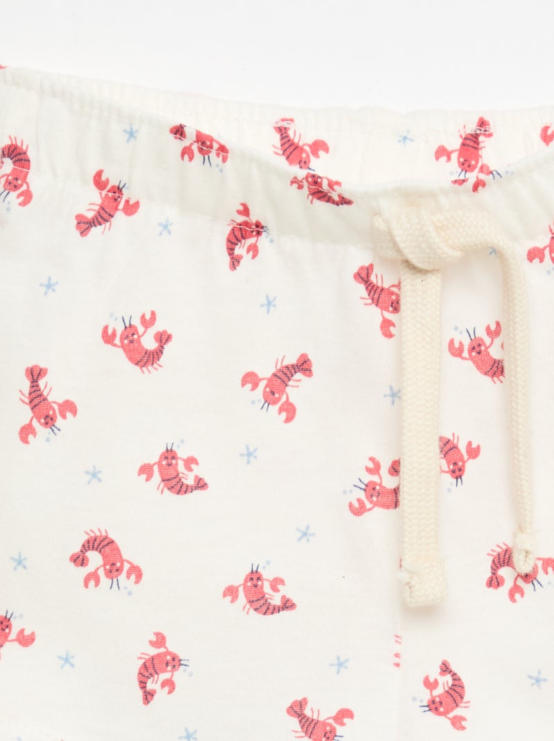 Set di 2 shorts in jersey Bianco - Kiabi